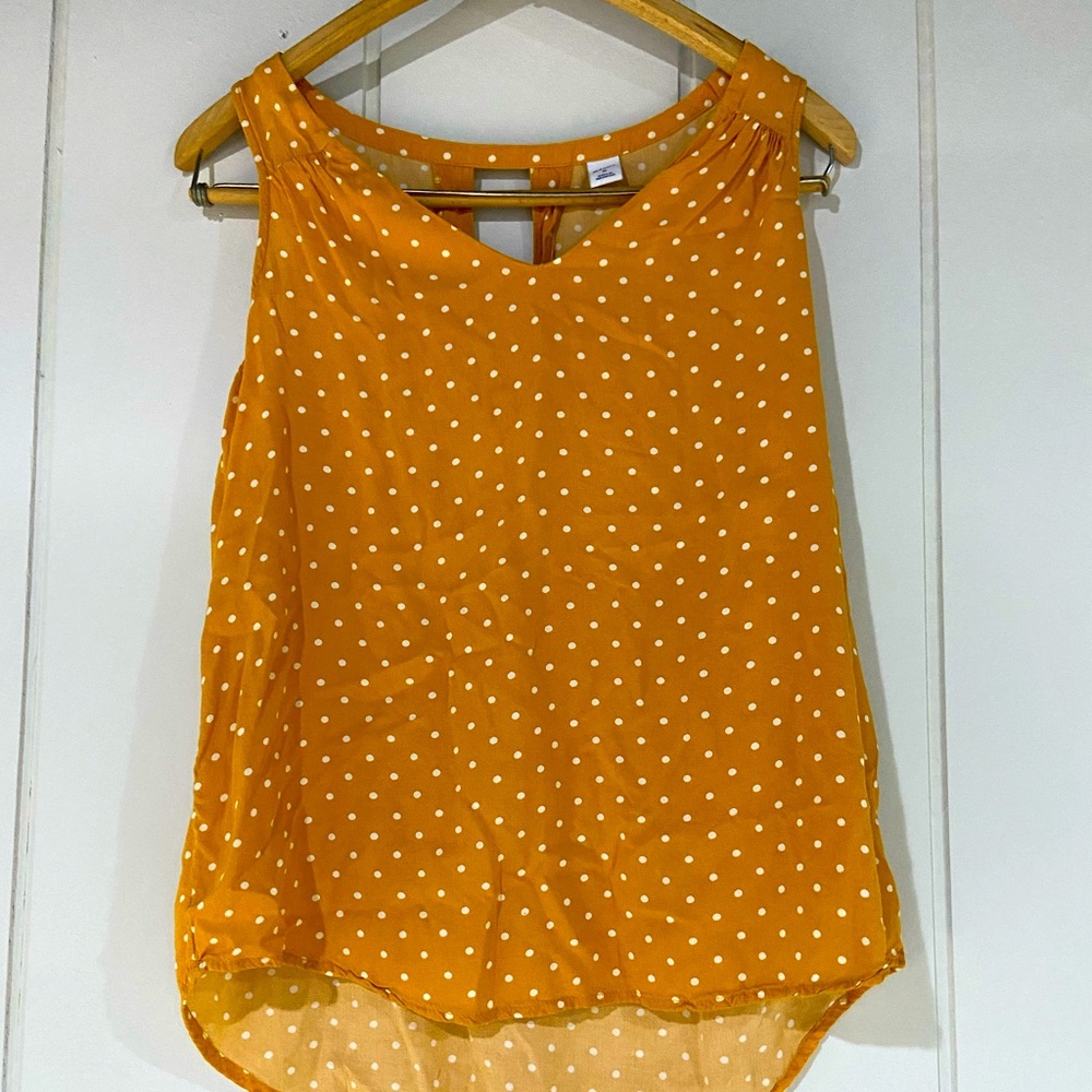 Old Navy Women’s Yellow/White Polka Dot Tank Top